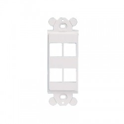 Marco de Módulo Dúplex, Para Placas Frontales Estándar GFCI, Acepta 4 Módulos Keystone, Color Blanco