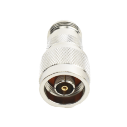 Adaptador en Línea, de Conector N Macho Inverso a N Hembra, Níquel/ Oro/ Teflón.