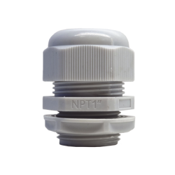 Conector Plástico Blanco Tipo Glándula para Rosca NPT 1