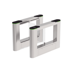 Barrera Abatible para un carril de acceso peatonal con cubiertas intercambiables