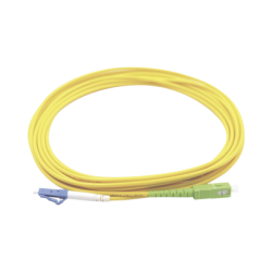 Jumper de Fibra Óptica Monomodo LC/UPC-SC/APC Simplex, color amarillo 3 metros