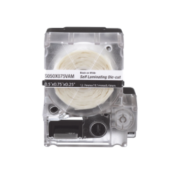 Casete de 200 Etiquetas Autolaminadas de 25.4 x 38.1 mm, para Cables de 3.1 a 7 mm de Diámetro, Área de Impresión Color Blanco