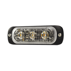 Luz Auxiliar de 3 LED, Ambar, SAE, 12-24 Vcd, Lente transparente
