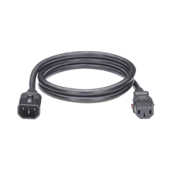 Cable de Alimentación Eléctrica Con Bloqueo de Seguridad, de IEC C14 a IEC C13, 1.2 Metros de Largo, Color Negro, Paquete de 10 Piezas