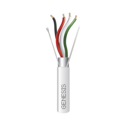 Bobina de 305 M de Cable 4 x 22 AWG BLINDADO / RISER / Color Blanco / Para Aplicaciones de Audio, Seguridad y Control