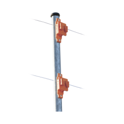 Aislador de Paso color Naranja reforzado para cercos eléctricos, resistente al clima extremoso