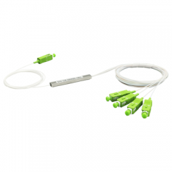 Splitter (Divisor Óptico) tipo PLC, 1x4, conectores SC/APC 