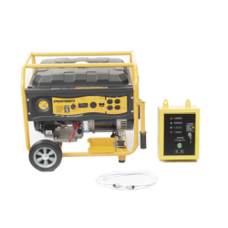 Generador a Gasolina / Planta de Emergencia con Encendido Automático, 6.5KW, 220Vac 2 Fases, Jaula con Ruedas para Fácil Traslado 
