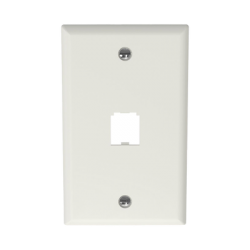 Placa de Pared Vertical Clásica, Salida Para 1 Puerto Mini-Com, Color Blanco Mate