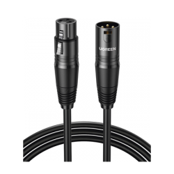 Cable para Micrófono XLR Tipo Canon Macho a Hembra | 15 Metros | Plug & Play | Anti interferencias | Triple Blindaje | Alta Calidad | Color Negro.