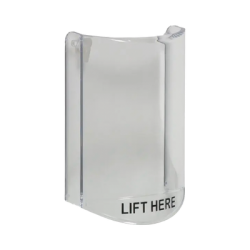 Cubierta Protectora De Policarbonato, Súper Resistente, Sin Sonido, Texto En Ingles, Para Botones Multiusos Serie Stopper® Station De STI