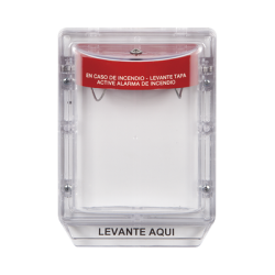 Cubierta Protectora de Policarbonato Serie Stopper II® , Con Bocina, Sin Espaciador, Montaje Empotrado, Etiqueta en Español 
