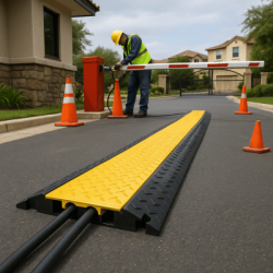 Protecctor P / Cables USO RUDO / 5 Canales / Hule Reciclado / Tapa amarilla.