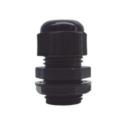 Conector Plástico Negro Tipo Glándula para Rosca NPT 1/2
