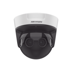 PanoVu Series / Vista Panorámica 180° / 32 Megapixel en Total / 4 Lentes 2.8 mm (4 Lentes 8 Megapixel) / 20 mts IR / Exterior IP67 / IK10 / 12 Vcc / PoE+ / Micro SD