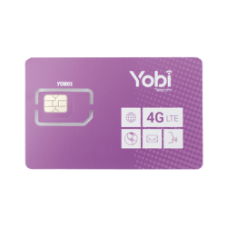 SIM Yobi para dispositivos móviles 3G/4G con recarga de 1GB cada mes durante 1 año de servicio (solo datos)