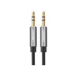 Cable Auxiliar 5 Metros / Conector 3.5mm a 3.5mm / Macho a Macho / Cubierta de TPE / Carcasa de Aluminio / Color Negro