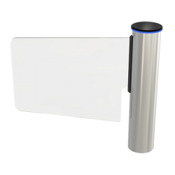 Torniquete Tipo Ala o Bandera Fabricado en Acero Inoxidable 304 con Hoja de Cristal Templado /  Acceso Bidireccional con Corona LED 