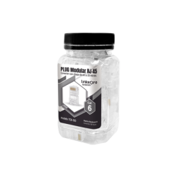 Bote con 100 Piezas de Plug Modular RJ45 Cat6 sin Blindaje, Chapado de Oro a 30 Micras para Durabilidad Extrema