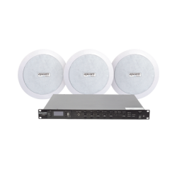 KIT de Amplificador de 120W para Rack SF120DTB | 3 Altavoces de Plafón de 5.5in SF-206P | 3.75 - 30W | Sistema 70/100V