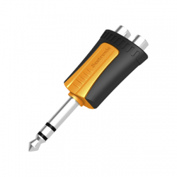 Conector Estéreo |  1/4in - 2 x RCA hembra | Adaptador de Carcasa de Plastico |