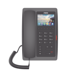 (H5W Color Negro)Teléfono IP WiFi para Hotelería, profesional de gama alta con pantalla LCD de 3.5 pulgadas a color, 6 teclas programables para servicio rápido (Hotline) PoE 