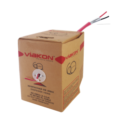 Bobina de 305 metros de Alambre, 2 x 18 AWG, BLINDADO, color rojo, FPLR Incendio, Hecho en México