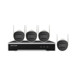 Kit IP Inalámbrico 1080p / NVR 4 Canales / 4 Cámaras Bala para Exterior / 1 HDD de 1 TB / Modo Repetidor