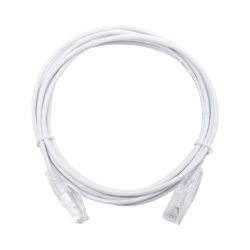 Cable de Parcheo Slim UTP Cat6 - 3 m Blanco Diámetro Reducido (28 AWG)