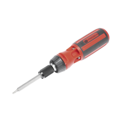 Desarmador 6 en 1 con Mango de Agarre Plástico (Torx #10 y #20, Hexagonal #5, PH0, PH2, Plana #5) 