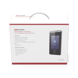 Kit de Control de Acceso TODO INCLUIDO con Lector de Rostros, QRs , Tarjetas y Huellas / 3,000 Rostros / Compatible con App Hik-Connect / Videoportero / Incluye Electroimán  Botón de Salida y Montajes Z y L para imán / HIK-IA