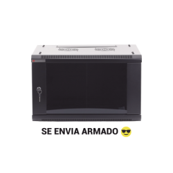 Gabinete PRECISION, Con Puerta de Cristal Templado, de 19in, 6UR, 450mm de Profundidad, Color Negro
