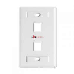 Placa de pared Keystone de 2 salidas, color blanco, para Jacks Keystone Z-MAX y MAX