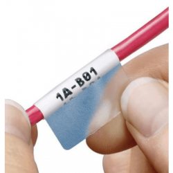 Casete de 50 Etiquetas Autolaminadas de 25.4 x 165.1 mm, para Cables de 12.1 a 40.4 mm de Diámetro, Área de Impresión Color Blanco