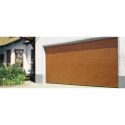 Puerta de Garage D/ Alta calidad / 18x7 pies / AISLADA / Estilo Americana / Imitacion Madera / Golden Oak / Linea Central .