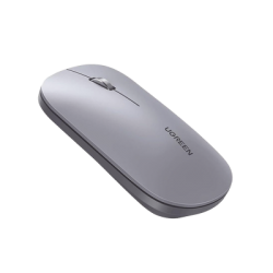 Mouse inalámbrico 2.4 GHz | Ultra Delgado y Silencioso | DPI 1000/1600/2000/4000 (Ajustable) | Alcance 10m | Scroll de Aluminio | Adaptable a diferentes superficies | Diseño suave al tacto | Contiene Receptor USB | Color Gris.