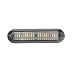 Luz Auxiliar, Ultra Brillante, IP67, 18 LEDs, Tricolor, Color Rojo/Claro/Ambar, con mica transparente y bisel negro