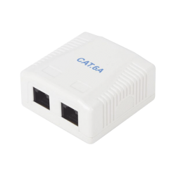 Caja de pared con 2 puertos, incluye 2 jacks UTP Cat6A
