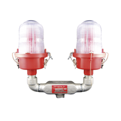 Lámpara de Obstrucción Roja Certificada/ Luz Fija Tipo L-810 Doble LED/ 120 - 240 Vca/ Luz Infraroja