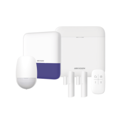 (AX PRO) KIT de Alarma AX PRO con GSM (3G/4G) / Incluye: 1 Hub con bateria de respaldo / 1 Sensores PIR / 2 Contactos Magnéticos / 1 Control Remoto / 1 Sirena Inalambrica Exterior / WiFi / Compatible con Hik-Connect P2P