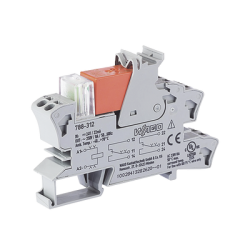 Rele Tensión nominal de entrada: 24 VCC; 2 inversores; Corriente permanente límite 8 A