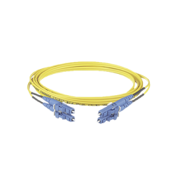 Jumper de Fibra Optica Monomodo 9/125 OS2, LC-LC Duplex, OFNR (Riser), Color Amarillo, 30 Metros