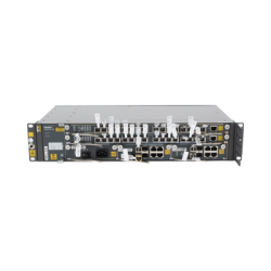OLT Carrier Class Modular GPON, 2 Ranuras, Incluye 2 Tarjetas de Servicio de 16 puertos GPON, (32 Modulos GPON C+ Incluidos) 1 Fuente de CA, 2 UR, (Incluye Instalación de software UNM2000)