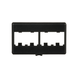 Placa de Mobiliario Modular Estándar, Salidas Para 4 Puertos Mini-Com, Color Negro