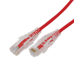 Cable de Parcheo Slim UTP Cat6A - 2 Metros (6.56 Pies) Rojo, Diámetro Reducido (28 AWG)