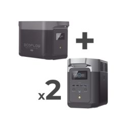 Kit de Estación de Energía Portátil 2048Wh + 2 Baterías Externas 2048Wh (6144Wh Totales)