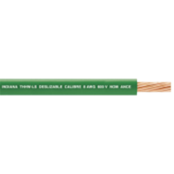 Cable de Cobre Recubierto THW-LS Calibre 4 AWG 19 Hilos Color Verde (Retazo 1 Metro)