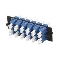 Placa Acopladora de Fibra Optica FAP, Con 12 Conectores LC Duplex (24 Fibras), Para Fibra Monomodo OS1/OS2, Color Azul