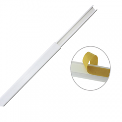 Canaleta color blanco de PVC auto extinguible, de una vía, 12 x 8 mm tramo de 6 pies con cinta adhesiva (5000-21252)