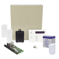 Panel de Alarma VISTA48LA Teclado Alfanumérico con Receptor Inalámbrico, Batería, Transformador, Sensor de Movimiento y 2 Contactos Magnéticos Inalámbricos SFire